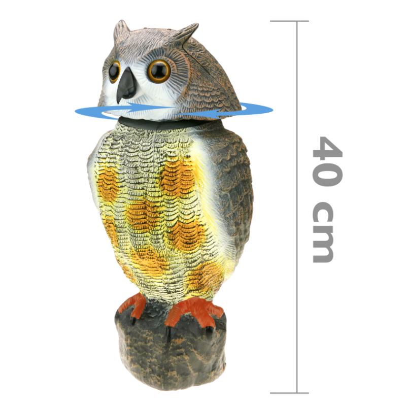 Difensori Decoy Owl (Detergente per pettorali a forma di gufo lungo per  giardini, spaventi Uccelli appollaiati e parassiti come piccioni da aree  esterne, può essere appeso o fissato), 17 pollici (43 c