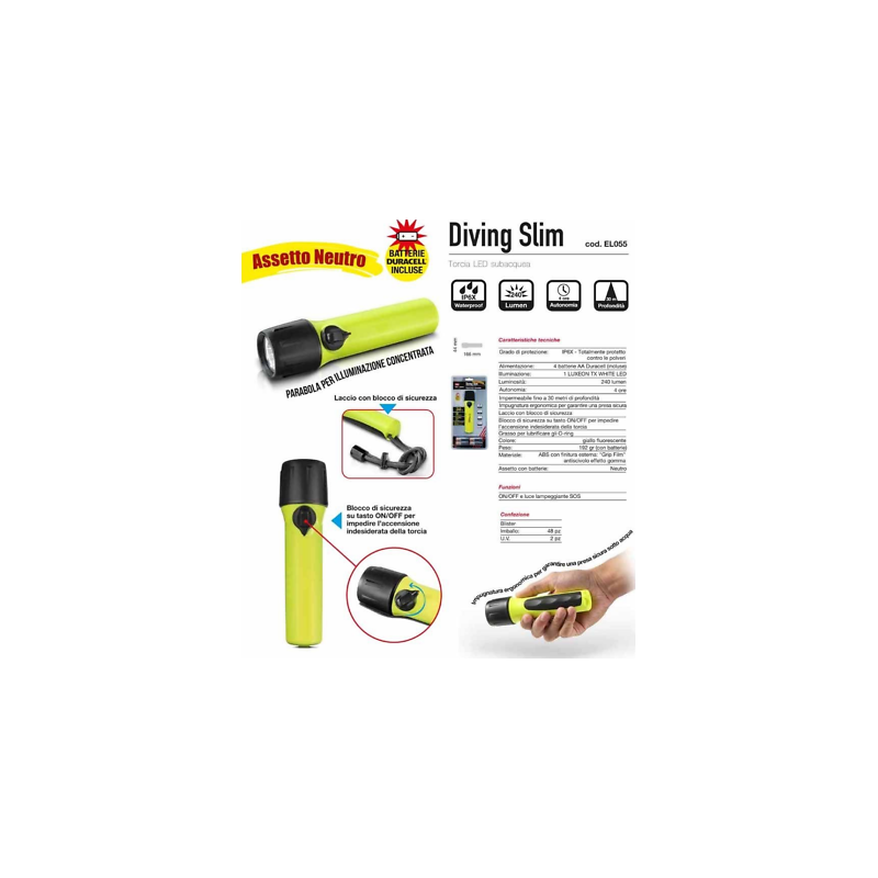 Torcia subacquea Diving Slim CFG